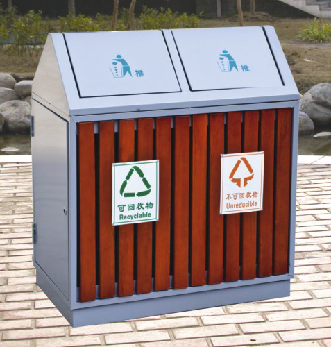 北京新品鋼木垃圾桶