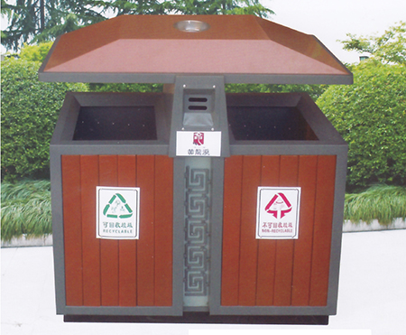 北京戶外鋼木垃圾桶